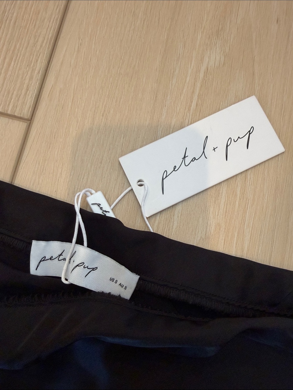 Petal & Pup Black Nellie Satin Midi Skirt - Picture 5 of 6